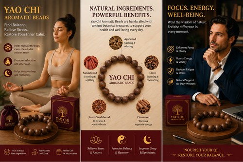 Yao Chi He Xiang Zhu Bracelet | Handmade Chinese Herbal Aroma Beads for Relaxation & Restful Sleep